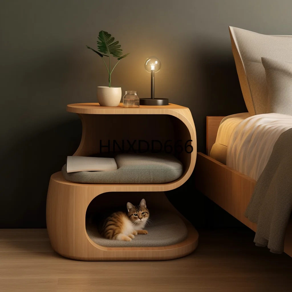 Warm semi-enclosed cat kennel shared furniture for people and pets