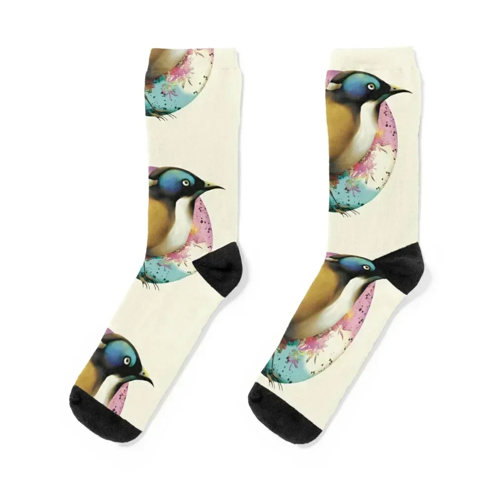 

Blue-faced Honeyeater Socks with print Antiskid soccer loose Socks Female Men's