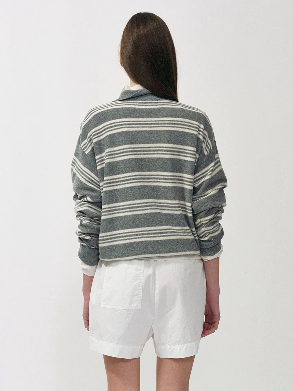 

Women's Knitted Sweatirt Loose Collar Striped Top Soft Wool Blend Long Sve Autumn New Arrival Casual Comfortable