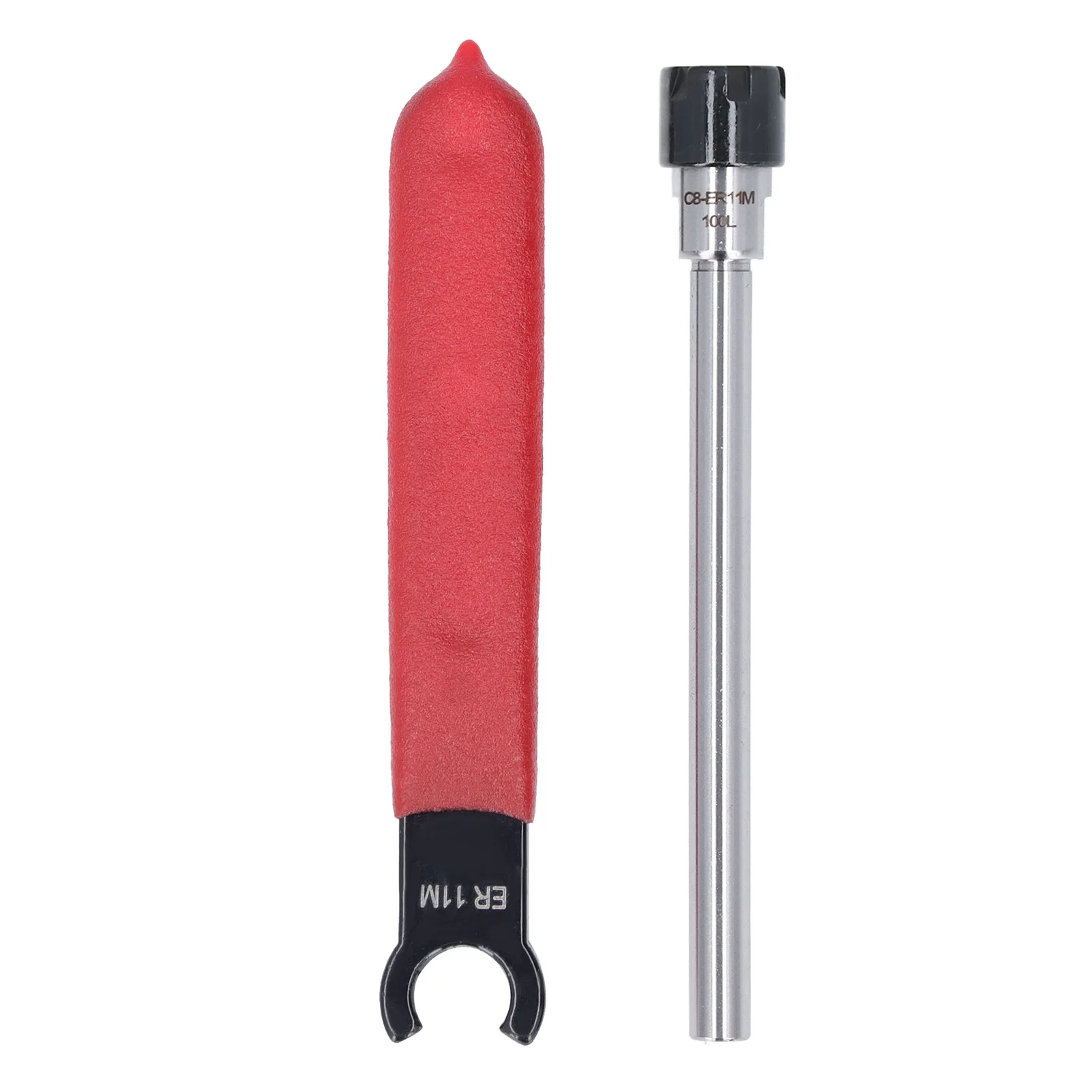 2Pcs/Set Router Collet Extension Rod Straight Shank with Wrench Kit C8‑ER11M‑100L