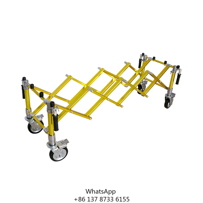 Durable Aluminum Alloy Funeral Equipment Adjustable Folding Coffin Trolley For Church And Mortuary Use