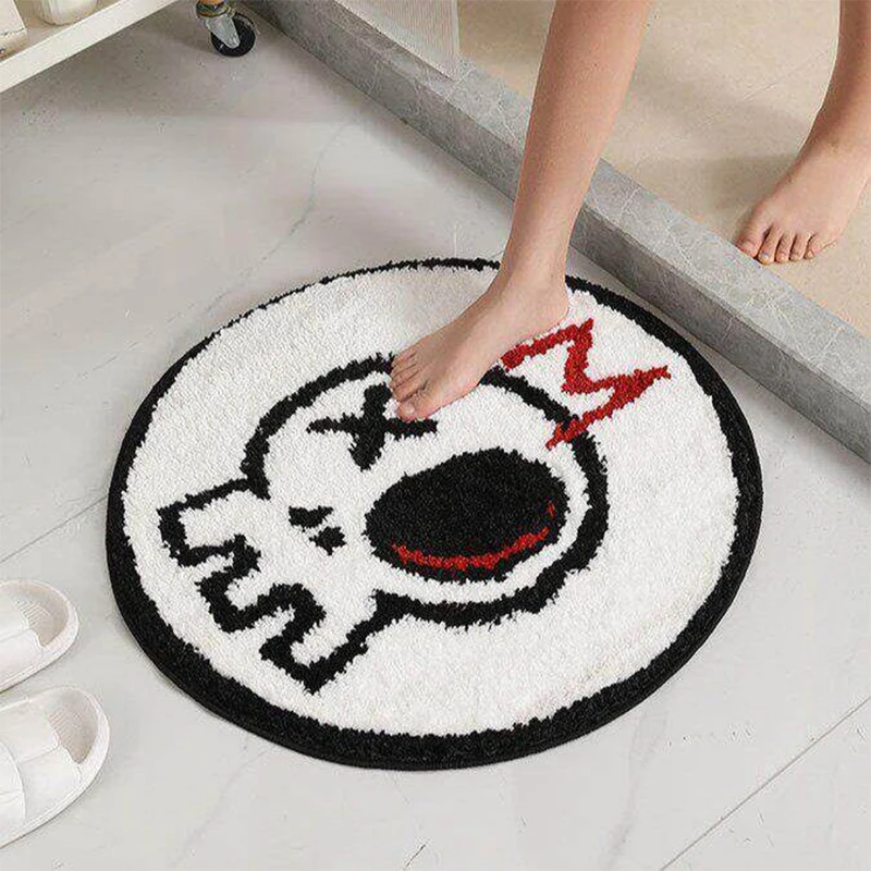 Bathroom Carpet Soft Comfortable Faux Cashmere Rug Halloween Skull Decorative Floor Mat Bedroom Mats Absorbent Bathroom Carpets