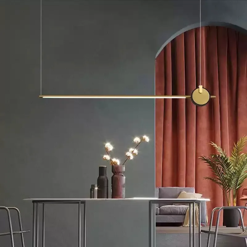 Light luxury Nordic design office chandelier minimalist long exhibition hall restaurant studio hotel