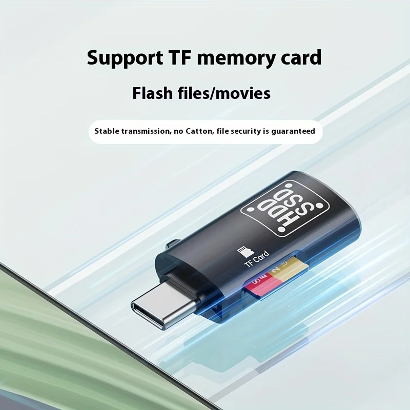 USB-C 3.0 OTG Card Reader Adapter, Compatible with Type-C Devices, Supports SD/MicroSD, No Battery Required, Plug and Play