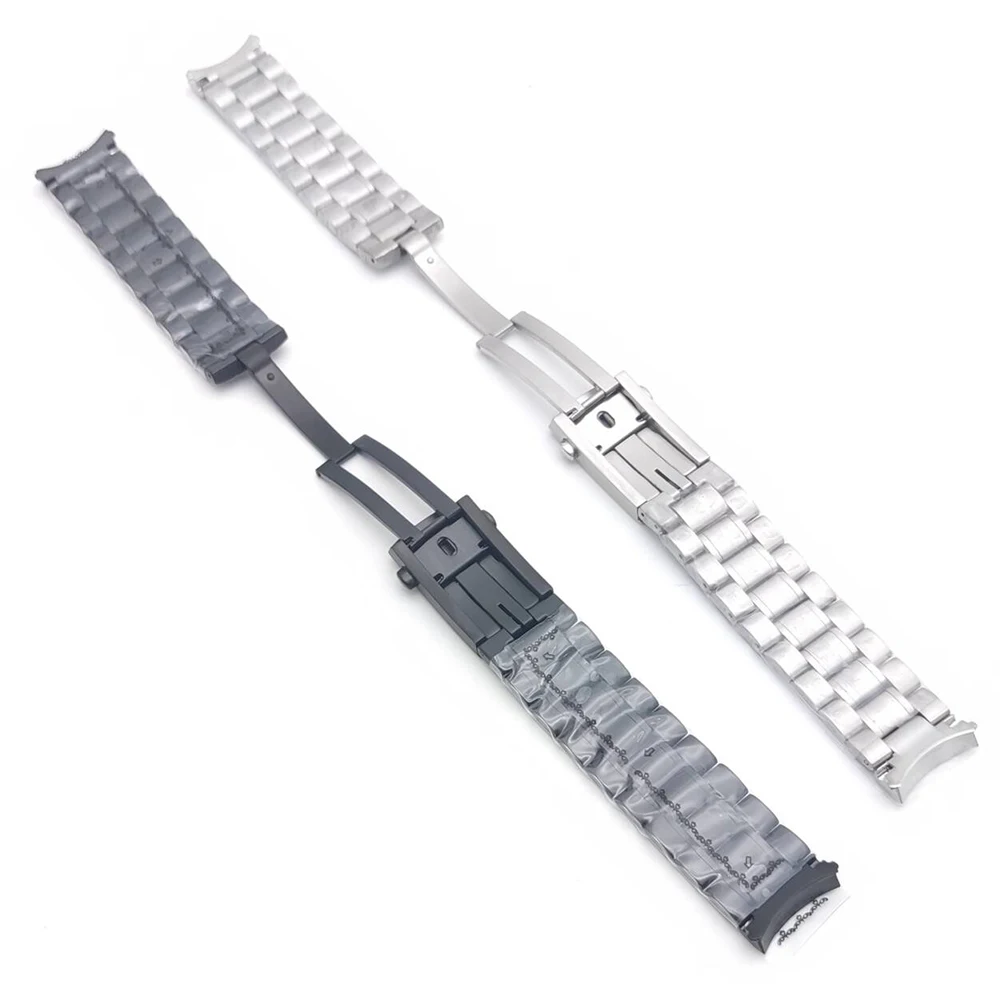 High Quality 20mm 316L Solid Stainless Steel Watchband For VK63 Metal Watchband Push Slider Buckle