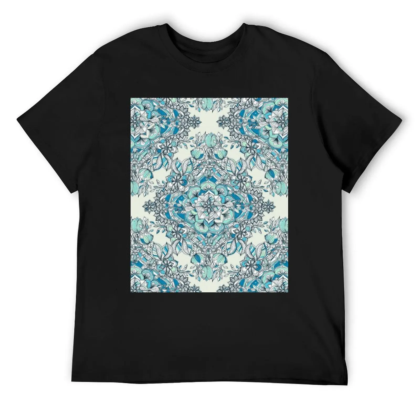 

Floral Diamond Doodle in Teal and Turquoise T-Shirt