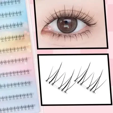 رموش سفلية ذاتية اللصق لا تتطلب الغراء، يمكن إعادة استخدامها تحت الرموش للمكياج DIY الرموش الهزلية الشخصية