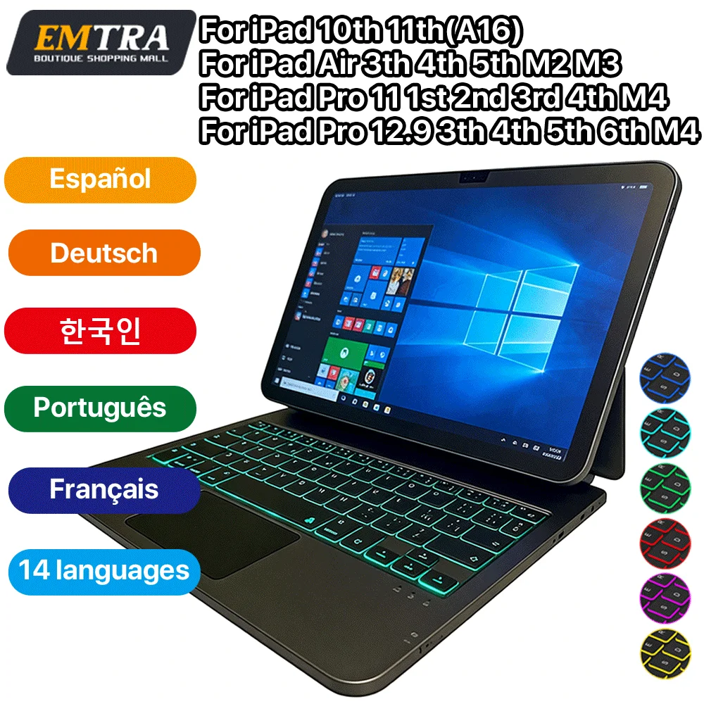 

Magic Keyboard for iPad 10.9 10th Generation 2025 11th A6 Bluetooth Keyboard Por 13 M4 12.9 6th 5th 4th 3rd Magnetic Smart Cases
