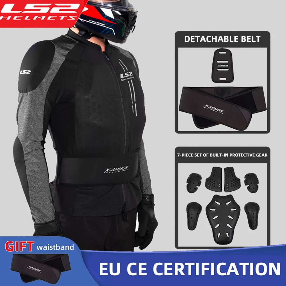 Ls2 Motorjas Moto Racing Kleding Pantser Zomer Ademend Mannen Motorcross Zacht Pantser Kleding Ce Beschermend