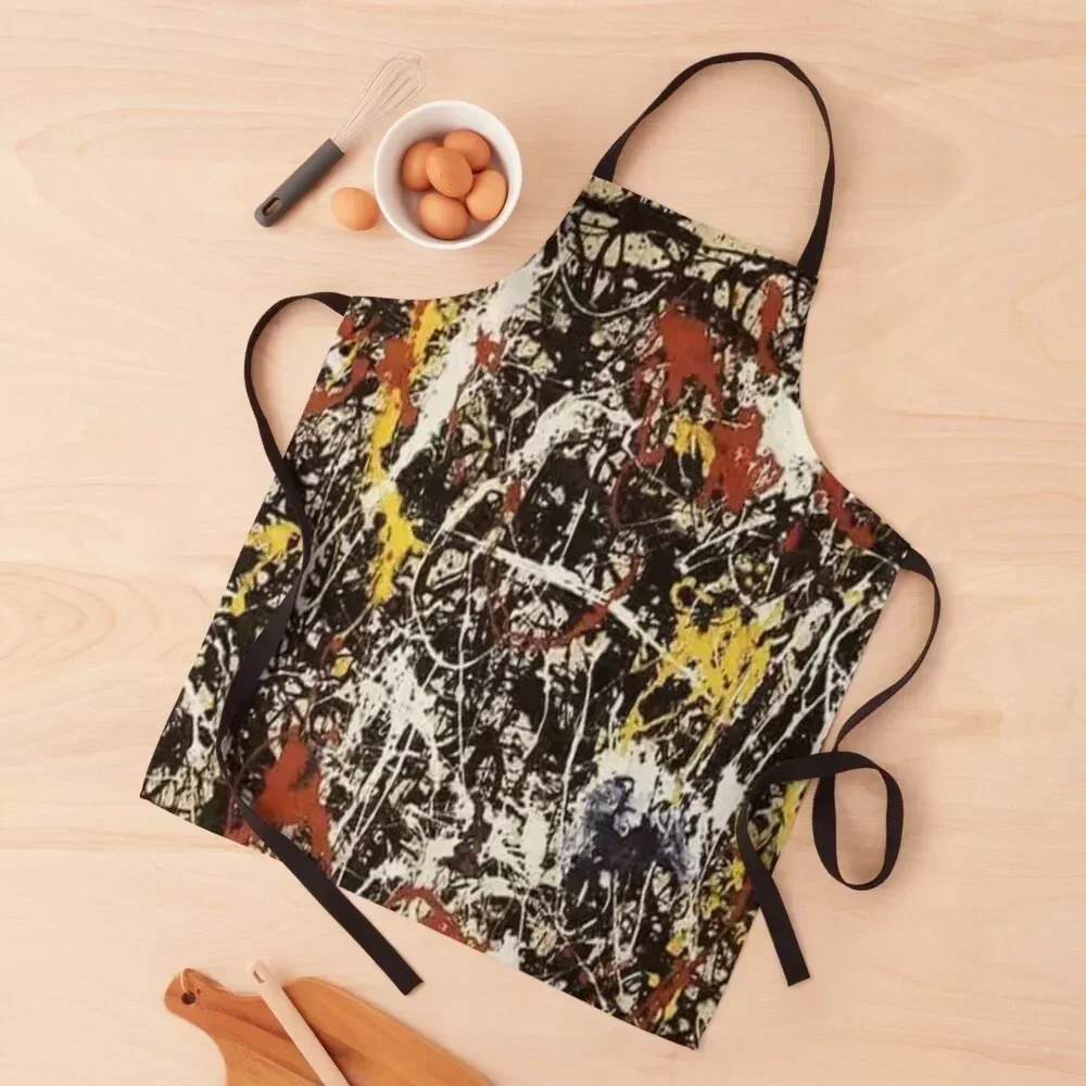 

Jackson Pollock art Apron For Cosmetologist with personal logo For Home Accessories Home Utensils Apron