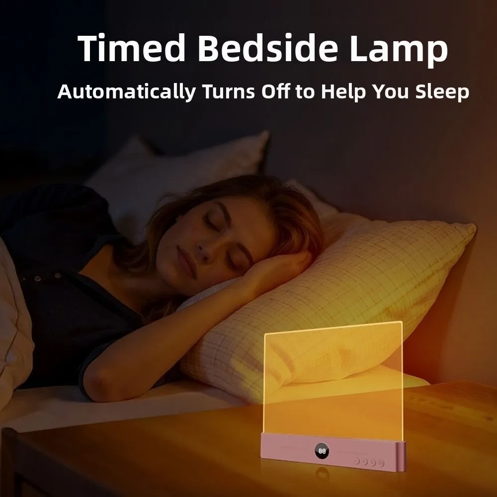 Portable Rechargeable LED Book Light Flat Panel Dimmable Flat Reading Light Transparent 3 Color Lights Clear Night Light Bedroom