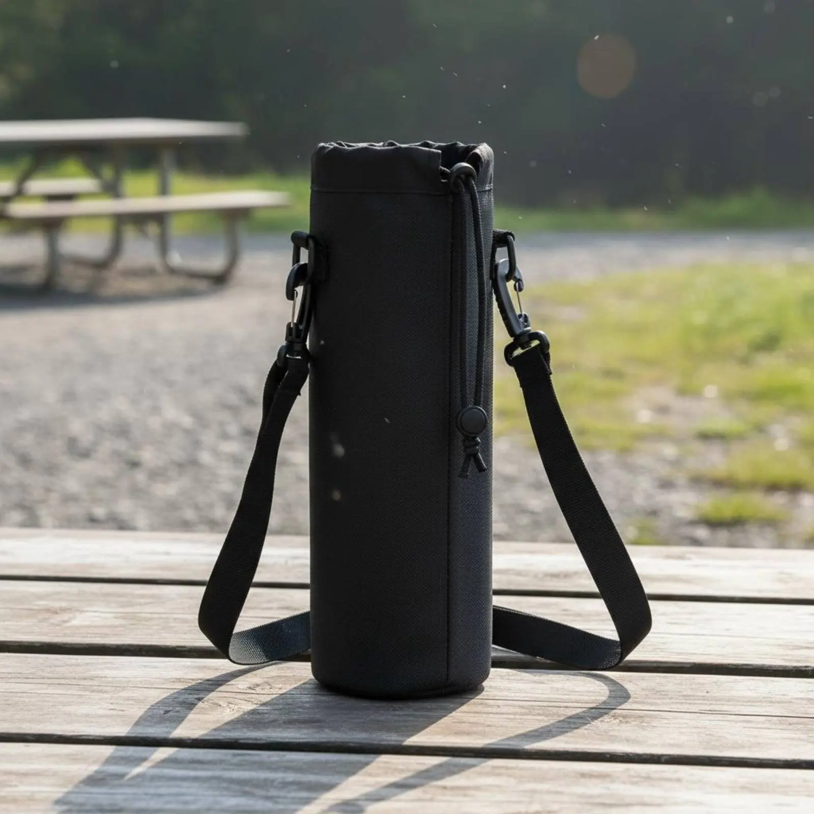 

Insulated Water Bottle Bag Adjustable Strap Crossbody Bottle Chiller Bag Zippered Drink Tote Long-Term Heat Preservation