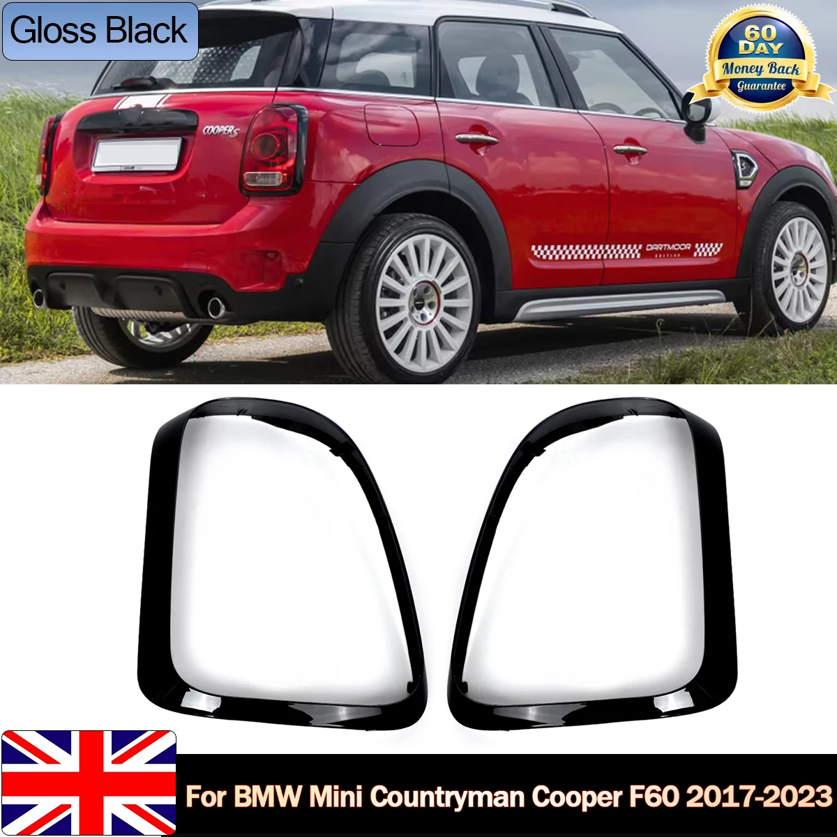 

Rear Tail Light Lamp Cover Frame Trims for BMW Mini Countryman Cooper F60 2017 2018 2019 2020 2021-2023 Replace for 63217385427