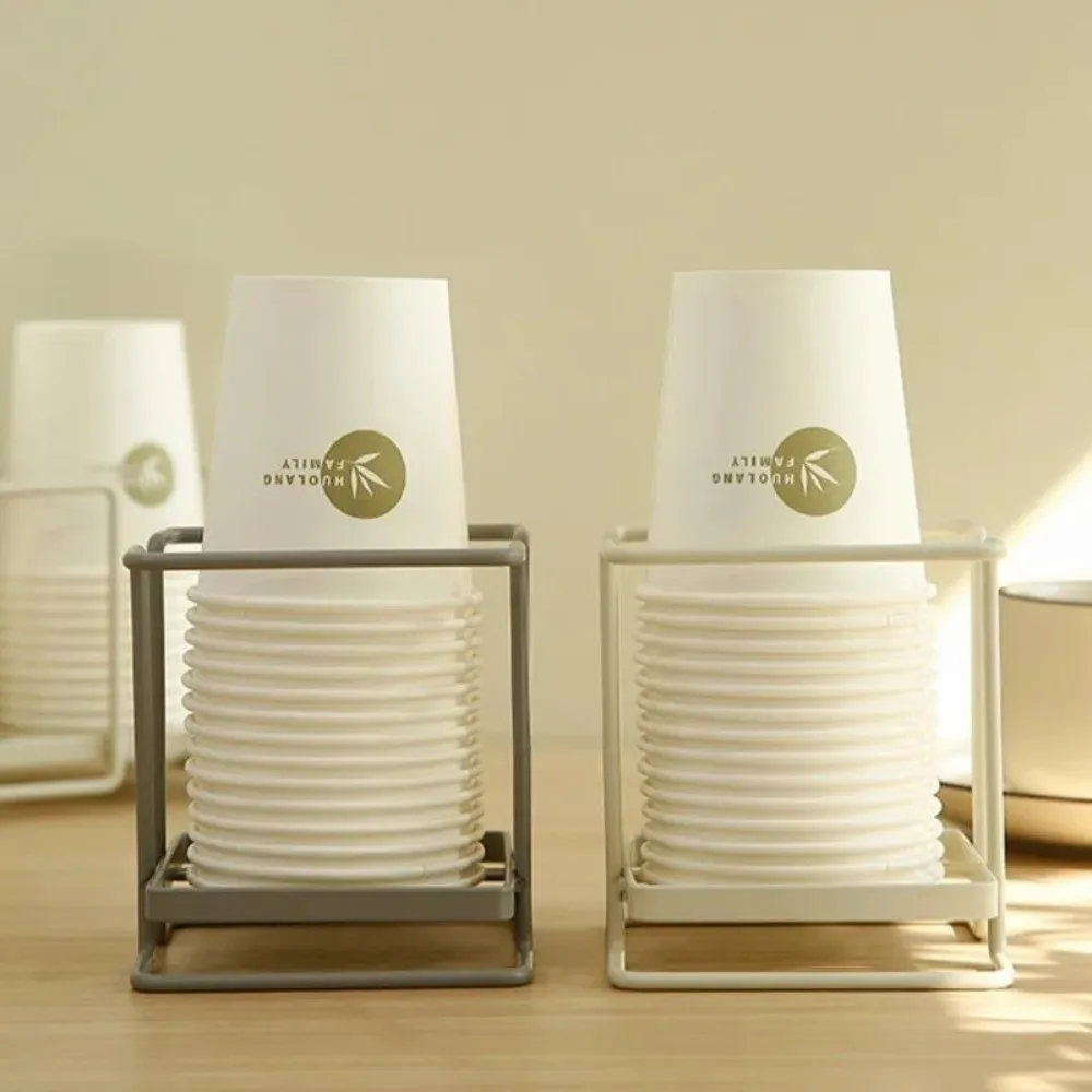 

Металлическая полка для хранения чашек, серо-белая, большой вместимости, диспенсер для чашек, одно- или двухслойная, с полым дизайном