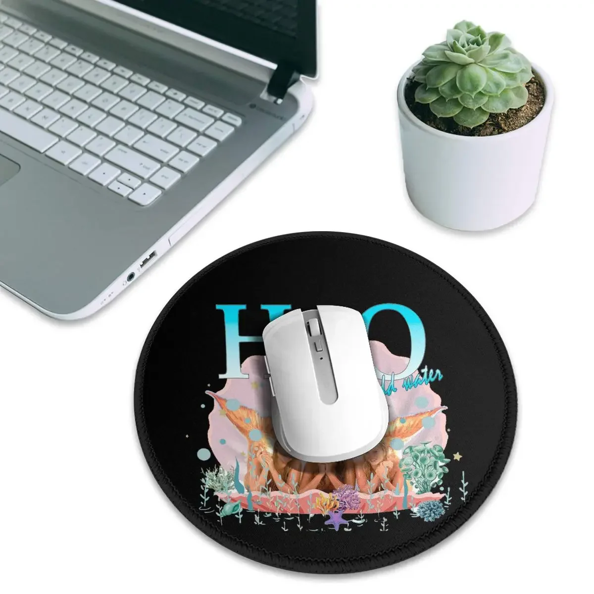Just Add Water Premium Round Mouse Pad Computer Keyboard Mouse Mat Gaming PC Desk Mat Office Accessories Table Mats
