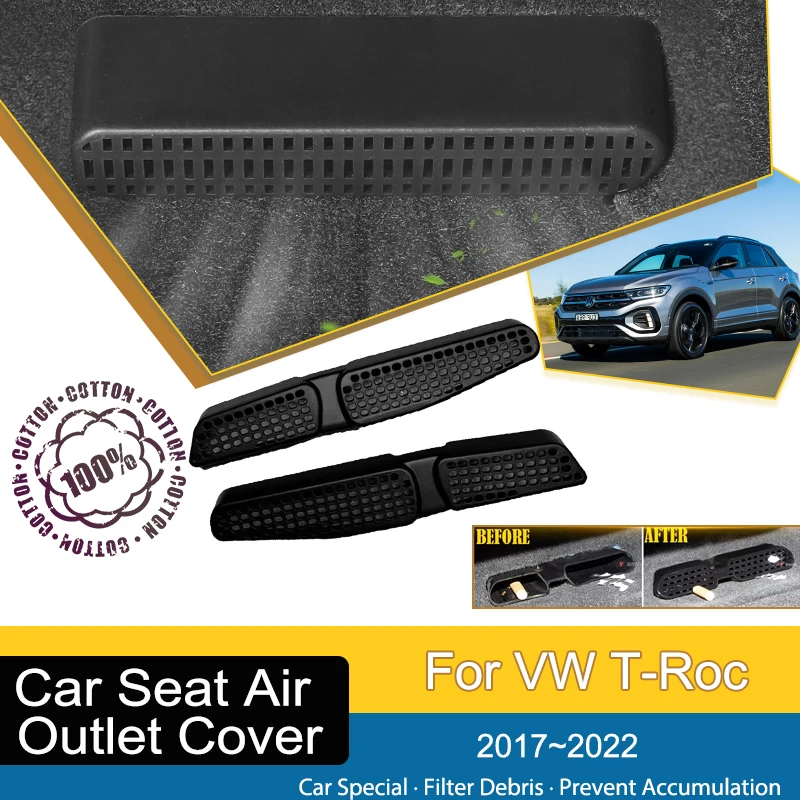 

Car Air Condition Vent Cover For Volkswagen T-Roc VW T Roc 2017~2022 ABS Under Seat Moulding Outler Film Styling Car Accessories