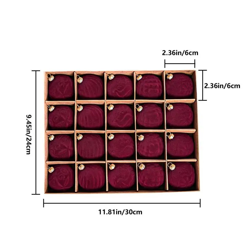 20 sztuk Zestaw ozdób choinkowych Aksamitne bombki choinkowe z wiszącymi obręczami Ozdoby choinkowe do wystroju domu Xmas Party Holiday