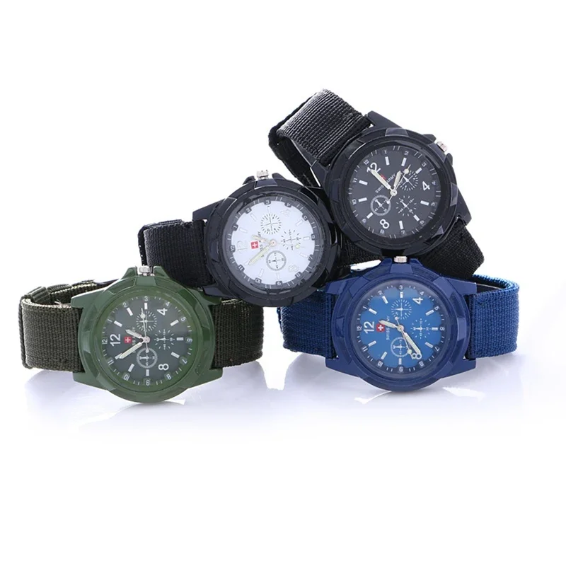 Men\'s Casual Sports Quartz Watch Branded Military Quartz Wristwatch High Quality Nylon Strap Sports Watch Military Clock