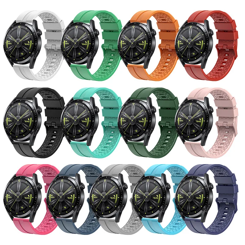 Tali jam tangan Samsung, gelang silikon olahraga huawei watch gt 3-2e 20mm 22mm untuk Samsung Galaxy 6/5/pro/3/4/Klasik/aktif 2