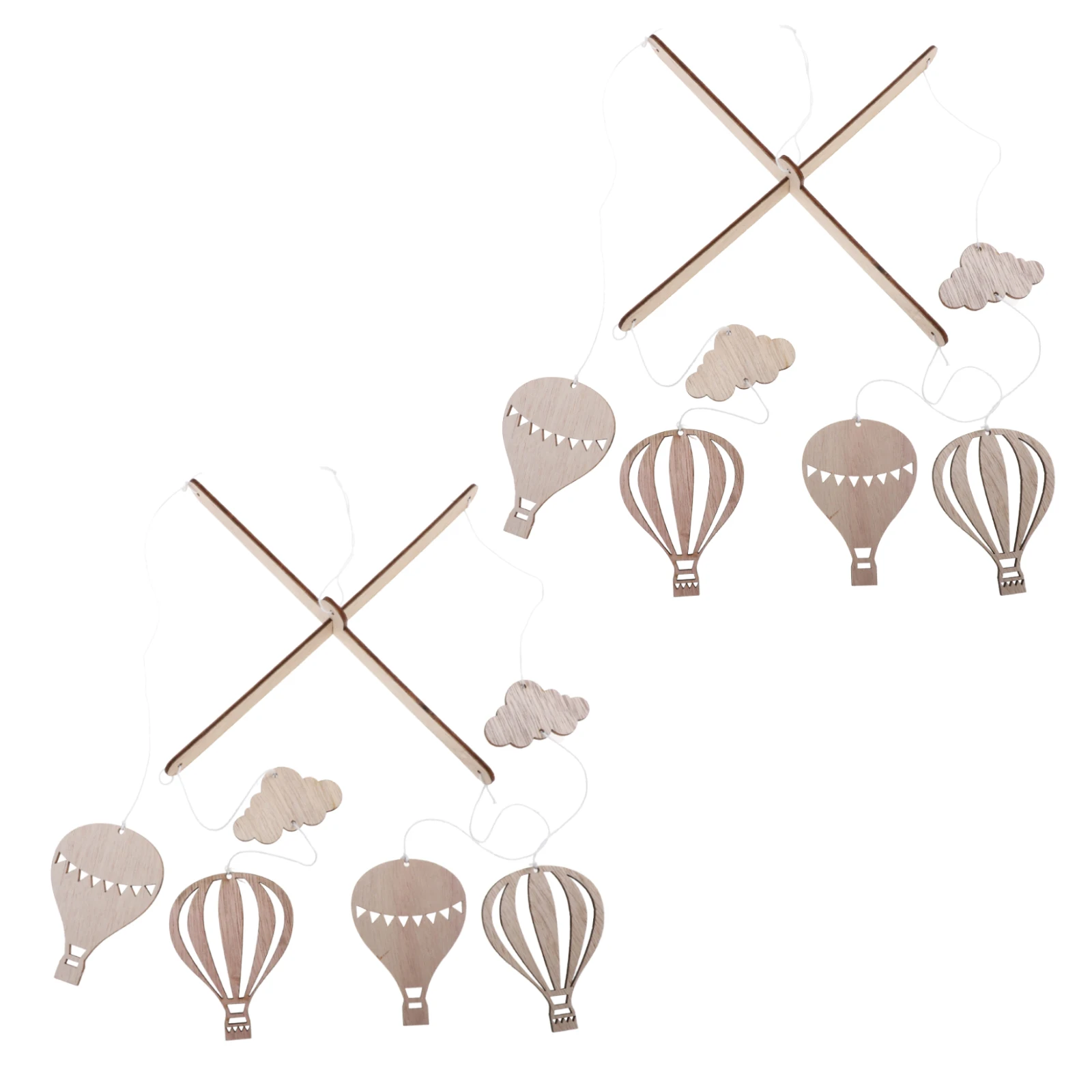 

2pcs Hot Air Balloon Wind Chimes Wooden Crib Pendants Kids Room Decor Stroller naments Photo Props Baby Grip Toys Home