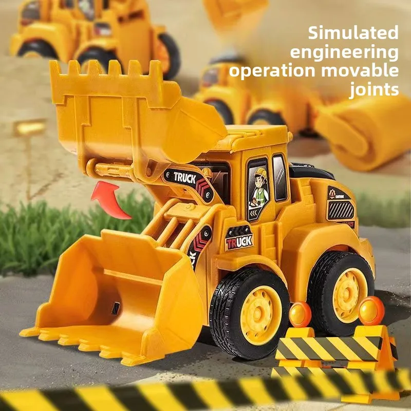 ของเล่นรถก่อสร้างสำหรับเด็ก - รถขุดแบบดึงกลับด้วยแรงเฉื่อย เสริมสร้างการเรียนรู้ด้วยการเล่นจริง ปลอดภัย ทนทาน ของขวัญชิ้นเล็ก