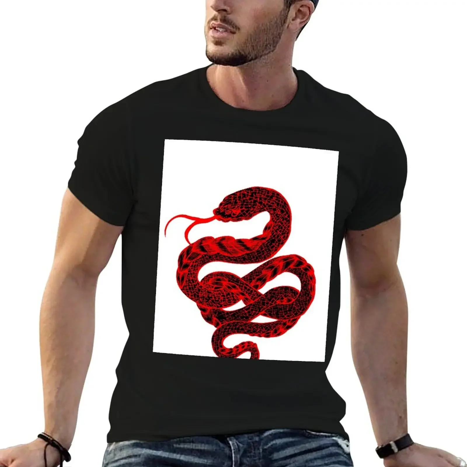 

Red Snake T-Shirt man clothes Clothing t shirts for men graphic