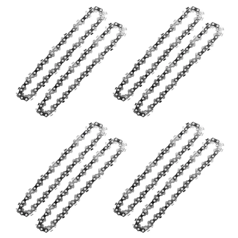

A02F-8Pcs 4-Inch 1/4Inch Guide Saw Chain Mini Chainsaw Chain For 4 Inch Cordless Electric Protable Battery Handheld Chainsaw