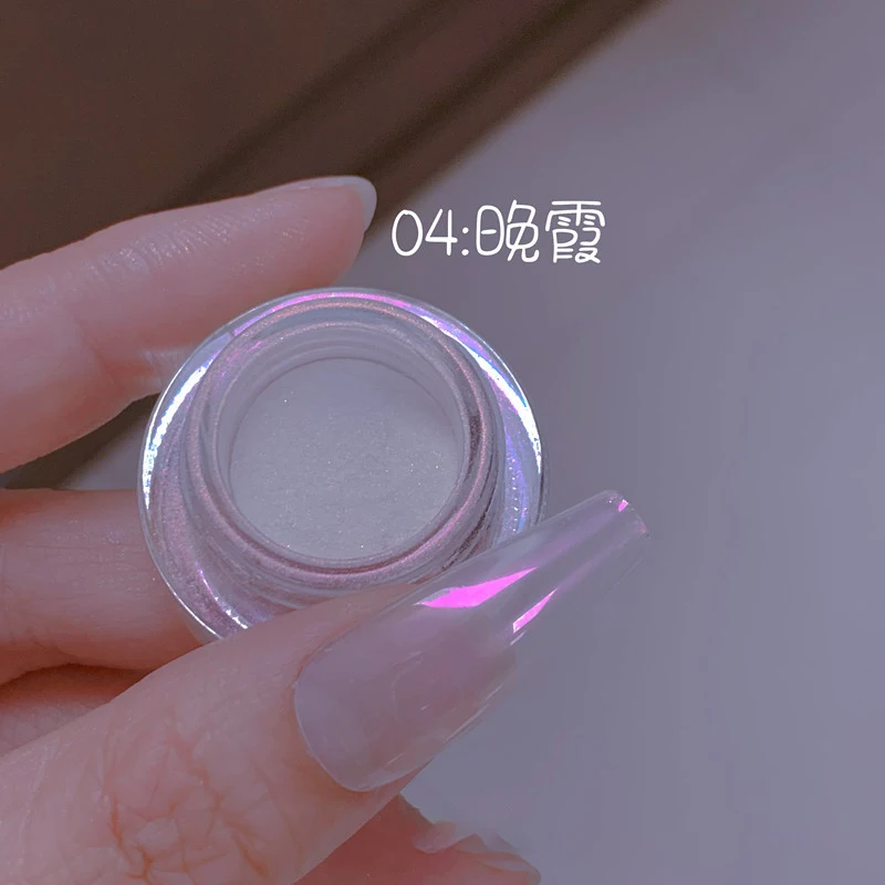 1Jar Flash Plating Aurora Nagelpuder Hochglänzend Glühbirnen-Effekt Super Hell Mondlicht Weiß Spiegel Nagelglitter Chrom Rubbing Dust