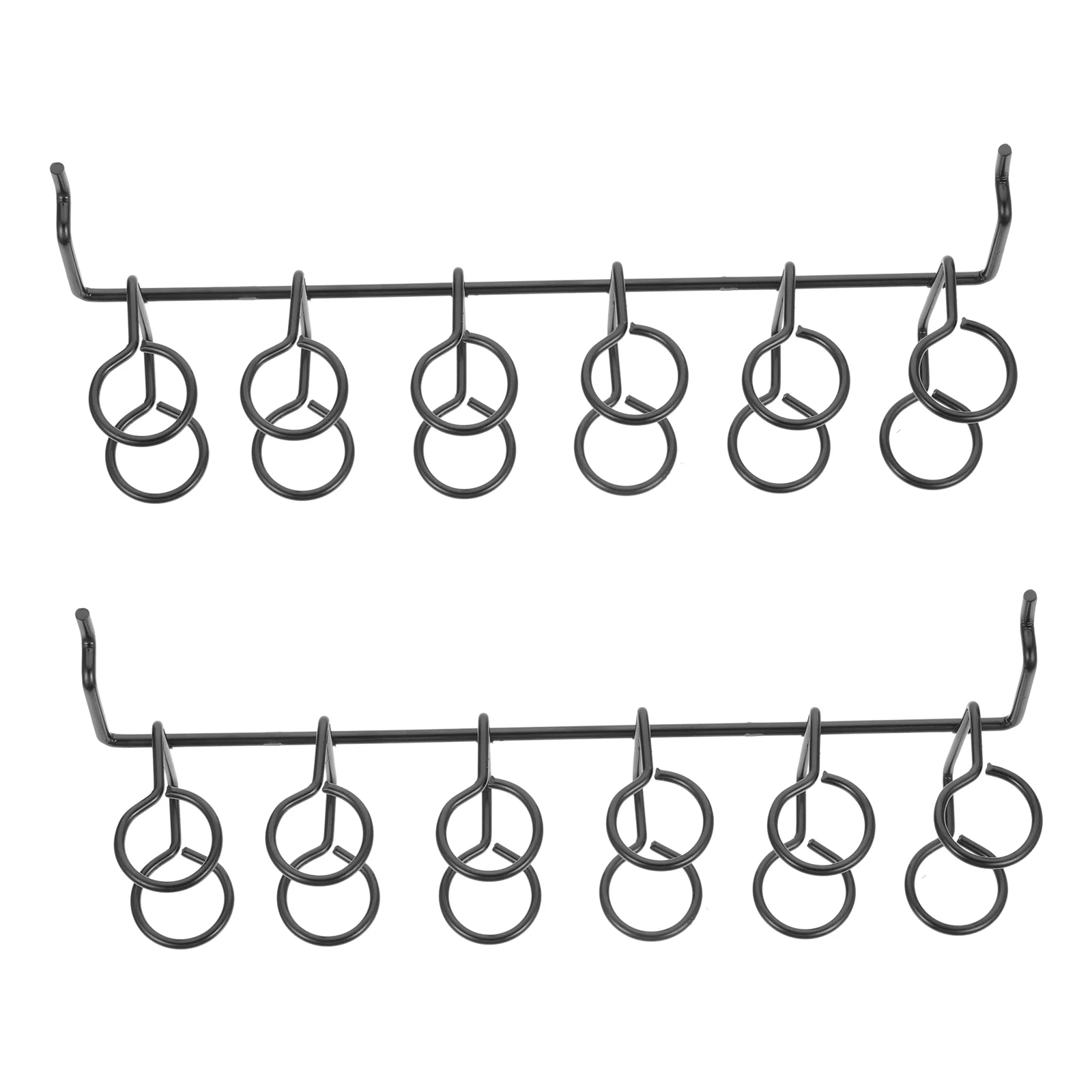 2 Pcs Pegboard Screwdriver Holder Metal Tool Hanger Multi-ring Racks Iron Organizer Hooks for Storage