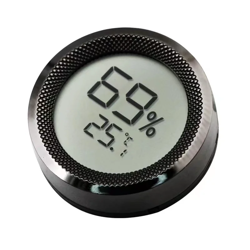 2 Inch Round Cigar Humidor Digital Hygrometer Home Guitar Case Digital Thermometer High Precision Hygrometer Tobacco Humidor