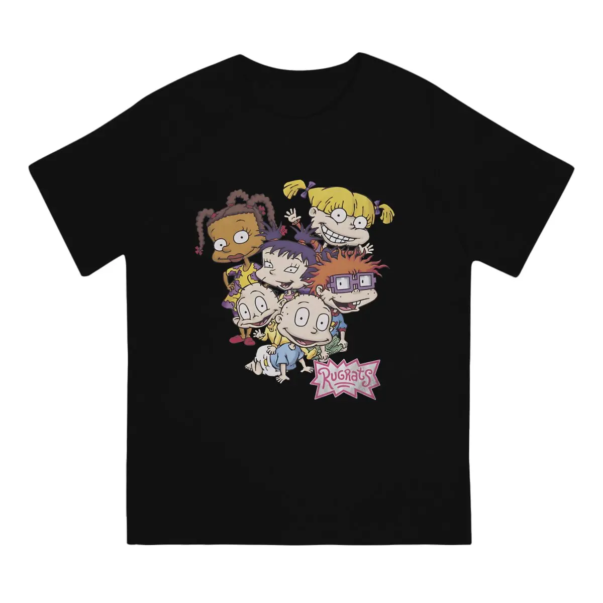 X-Rugrats Pile Up  Group Shot Men T Shirts X-Rugrats Funny Tee Shirt Short Sleeve Crewneck T-Shirts 100% Cotton Gift Idea