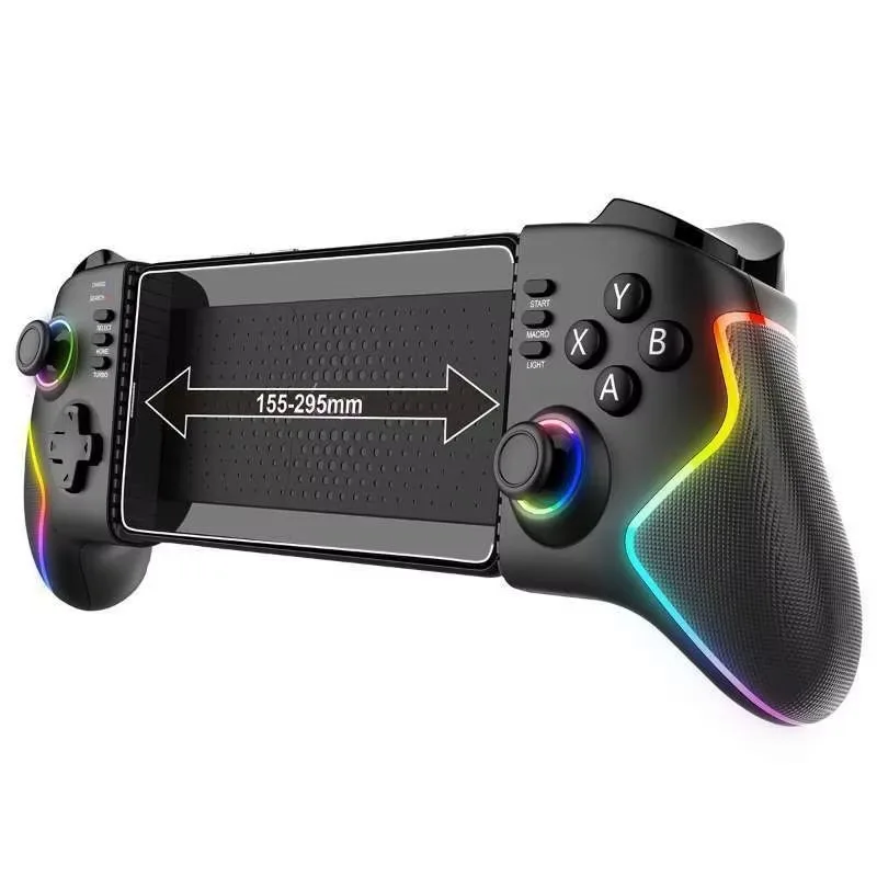 Game Console Stretching Controller For IPhone/Android/Tablet/PC/P4/P3/Switch Colorful RGB Wireless Telescopic Handle