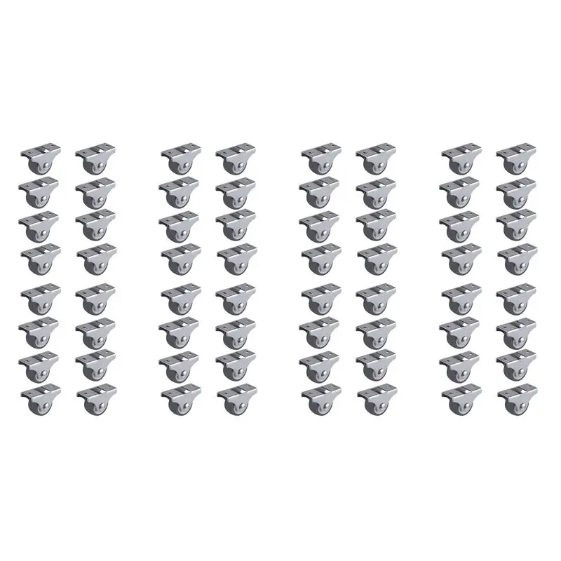 bmby-64pcs-tpe-caster-wheels-duty-fixed-casters-with-rigid-non-swivel-base-ball-bearing-trolley-wheels-top-plate-1-inch