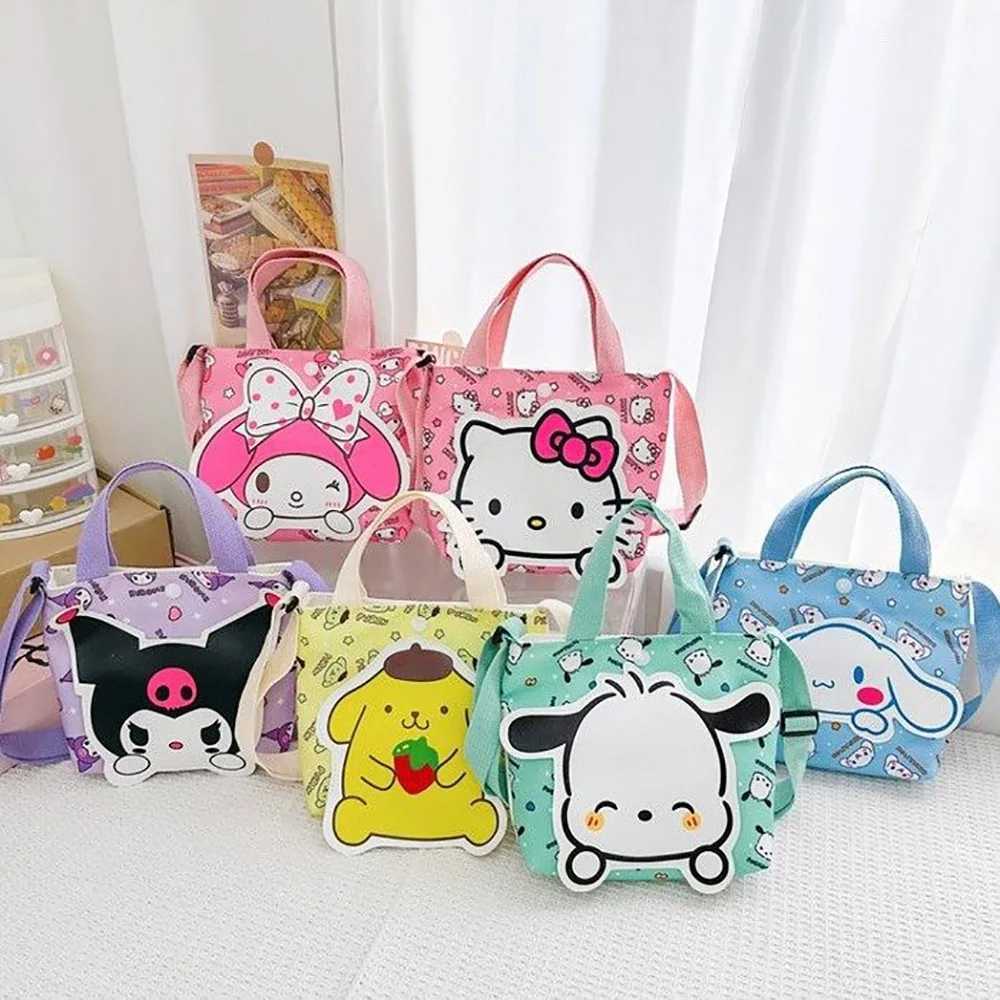 Sanrio Cartoon Crossbody Bags Kawaii Anime Handbags Portable Outdoor Satchel Large Capacity Casual Tote Backpacks For Boys Girls