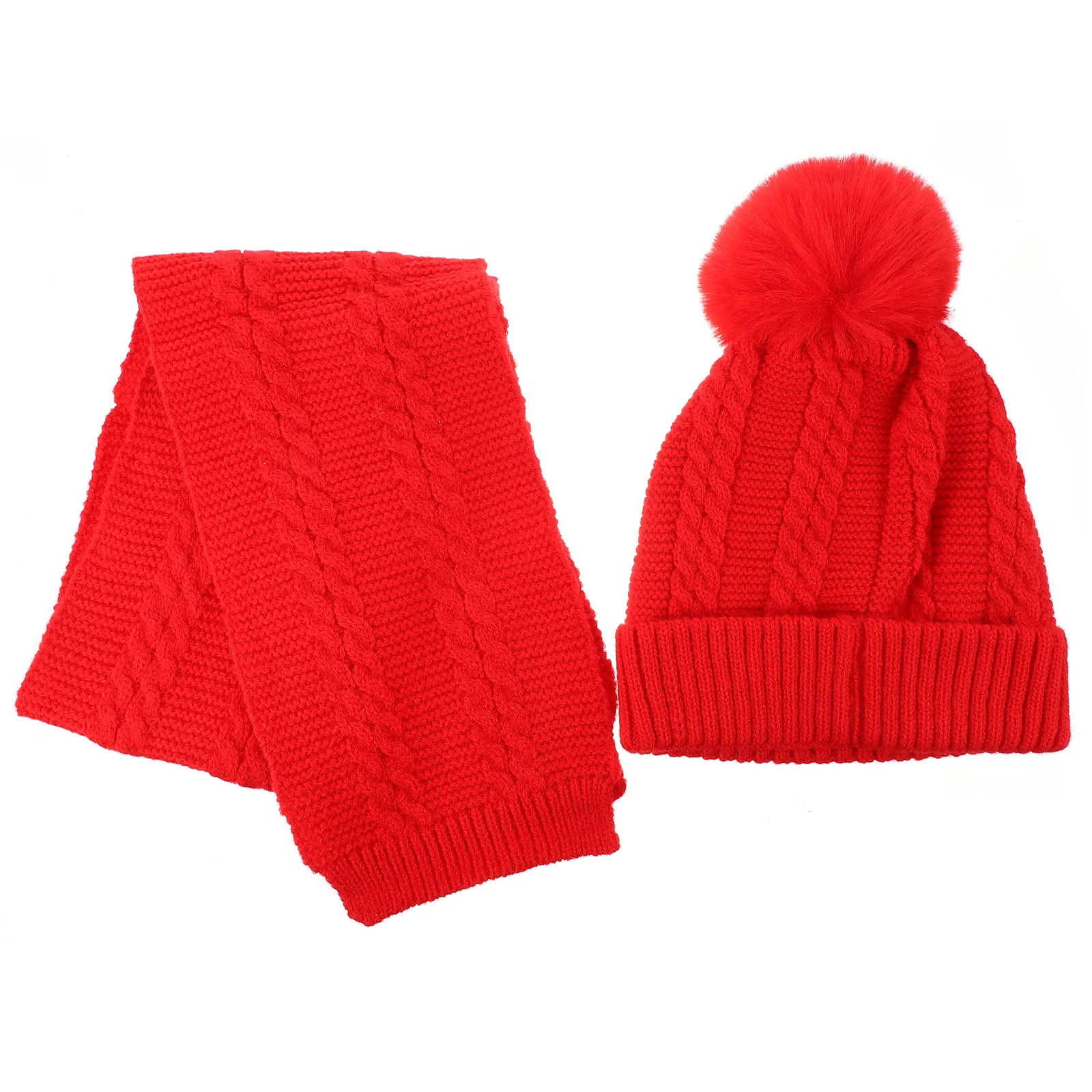 

Children Hat Scarf Kids Woolen Yarn Wear Universal Knitted Beanie Toddler Riding Winter Protection Set Stylish Neck Warmer Ski