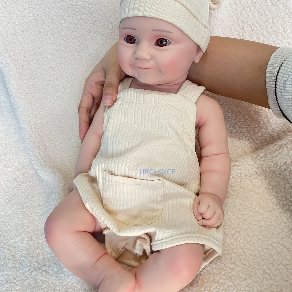 20Inch Hand Painted Silicone Reborn Baby Doll Soft Adorable Girl Open Eyes Babies Doll Children Day Gift For 3+ Year Olds