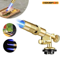 Portable Gold Copper Gas Welding Torch High Temperature Flame for BBQ Cooking Brazing