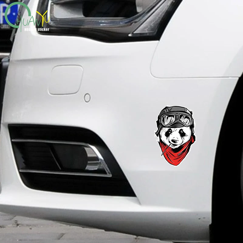 Panda Bicycle Cartoon Car Sticker Helmet Motorcycle Sun Protection Vinyl JDM Bumper Truck Pattern