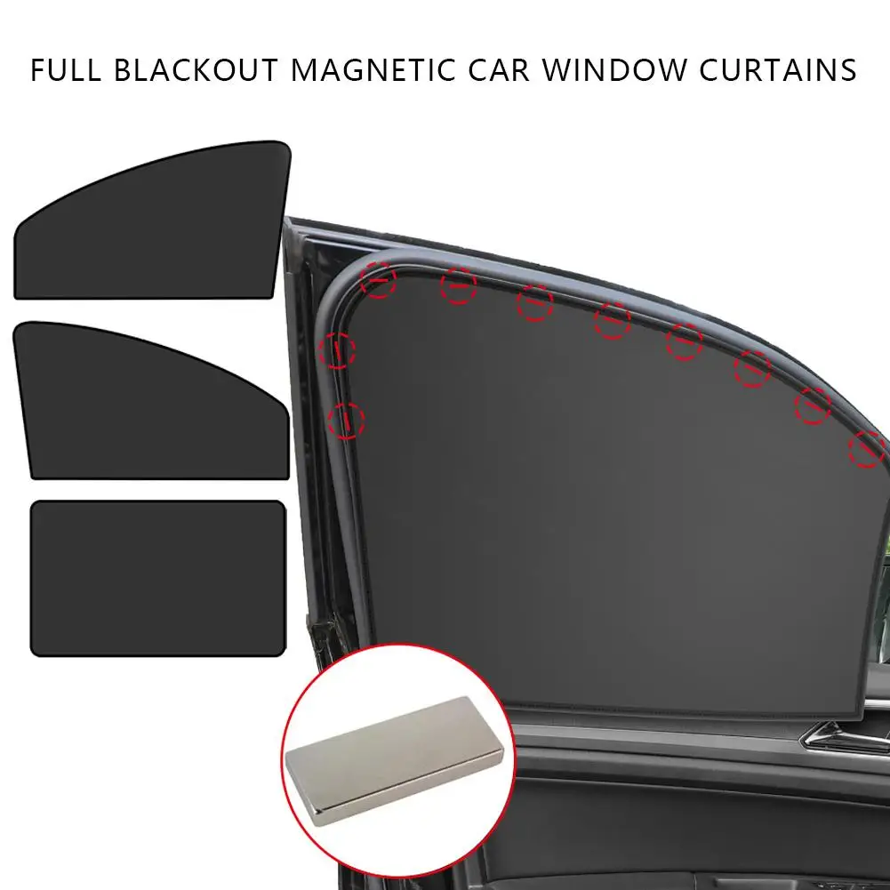 Summer Sun Protection 10 Strong Magnetic Fully Blackout Car Sunshades Car Sun Magnetic Protector Visor Curtains Magnetic Op K5I5