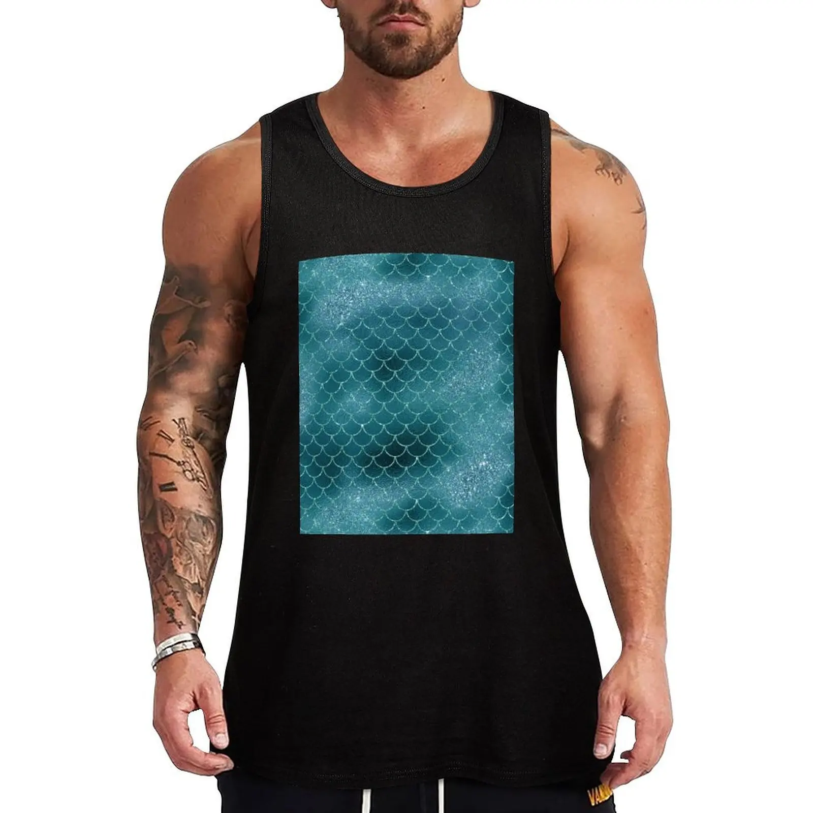 Mermaid Scales Mermaid Tail Tank Top Basic Layering Tank Top Soft Cotton Sleeveless Shirt
