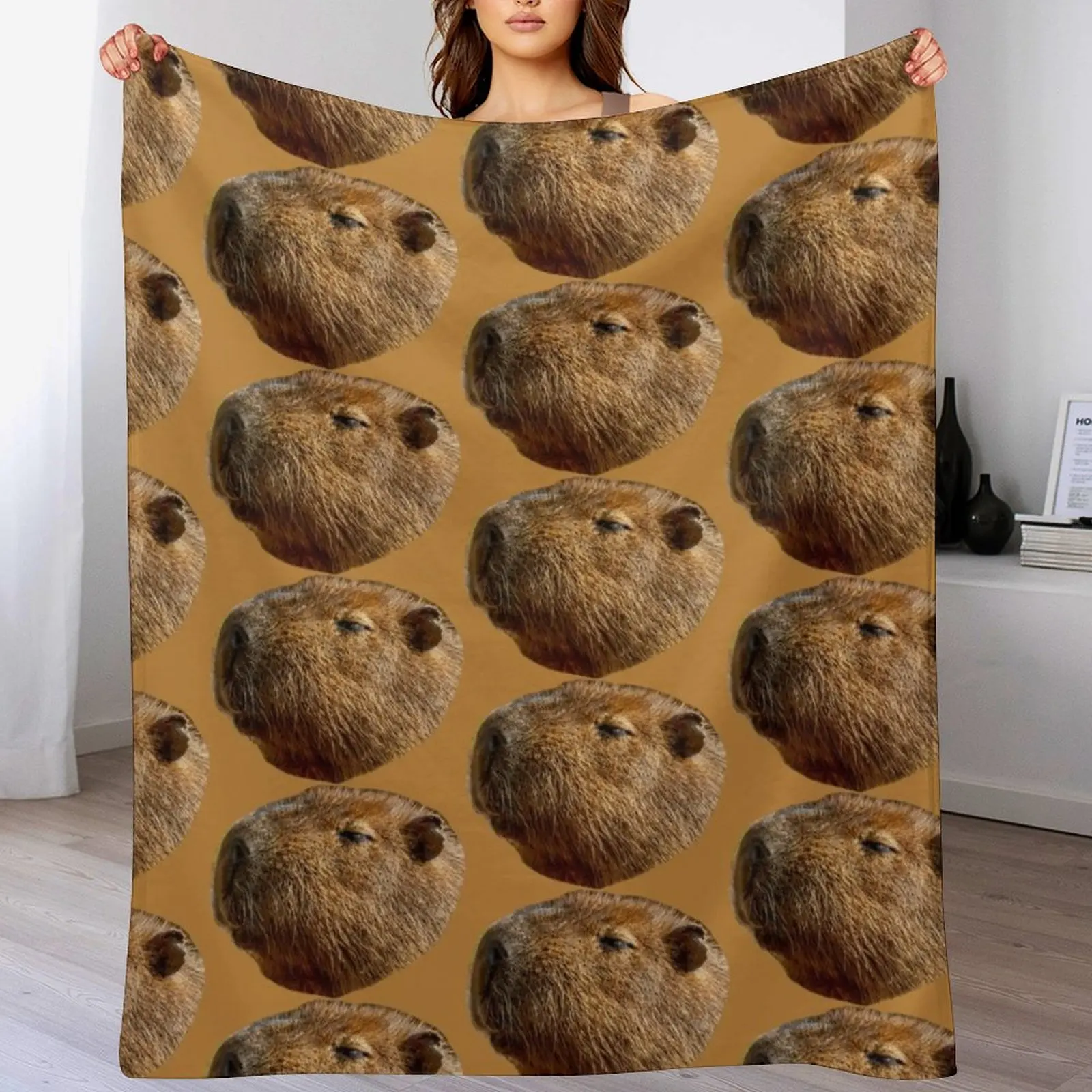 

Just resting Capybara Throw Blanket Bed covers Beach Kid'S Blankets