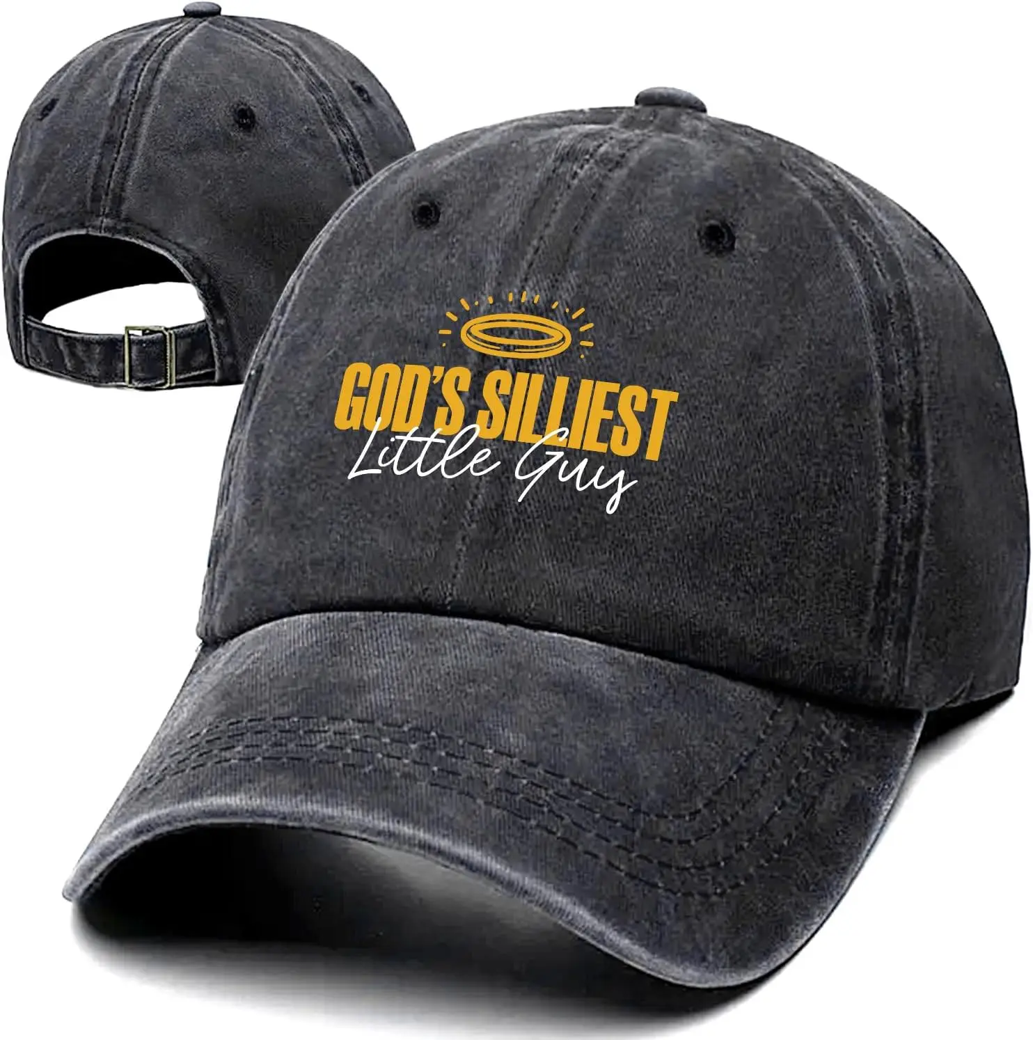 

Бейсбольная кепка God's Silliest Little Guy из стираного хлопка унисекс в стиле ретро, уличная шляпа от солнца, подарок