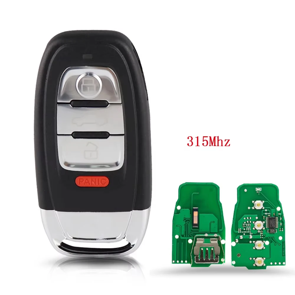 3/4 Knop 315/433/868Mhz Slimme Afstandsbediening Autosleutel Voor Audi Q5 A4 A4L A5 A6L A6 A7 A8 RS4 RS5 S4 S5 8T0959754C Semi Keyless Geen Logo - afbeelding 1