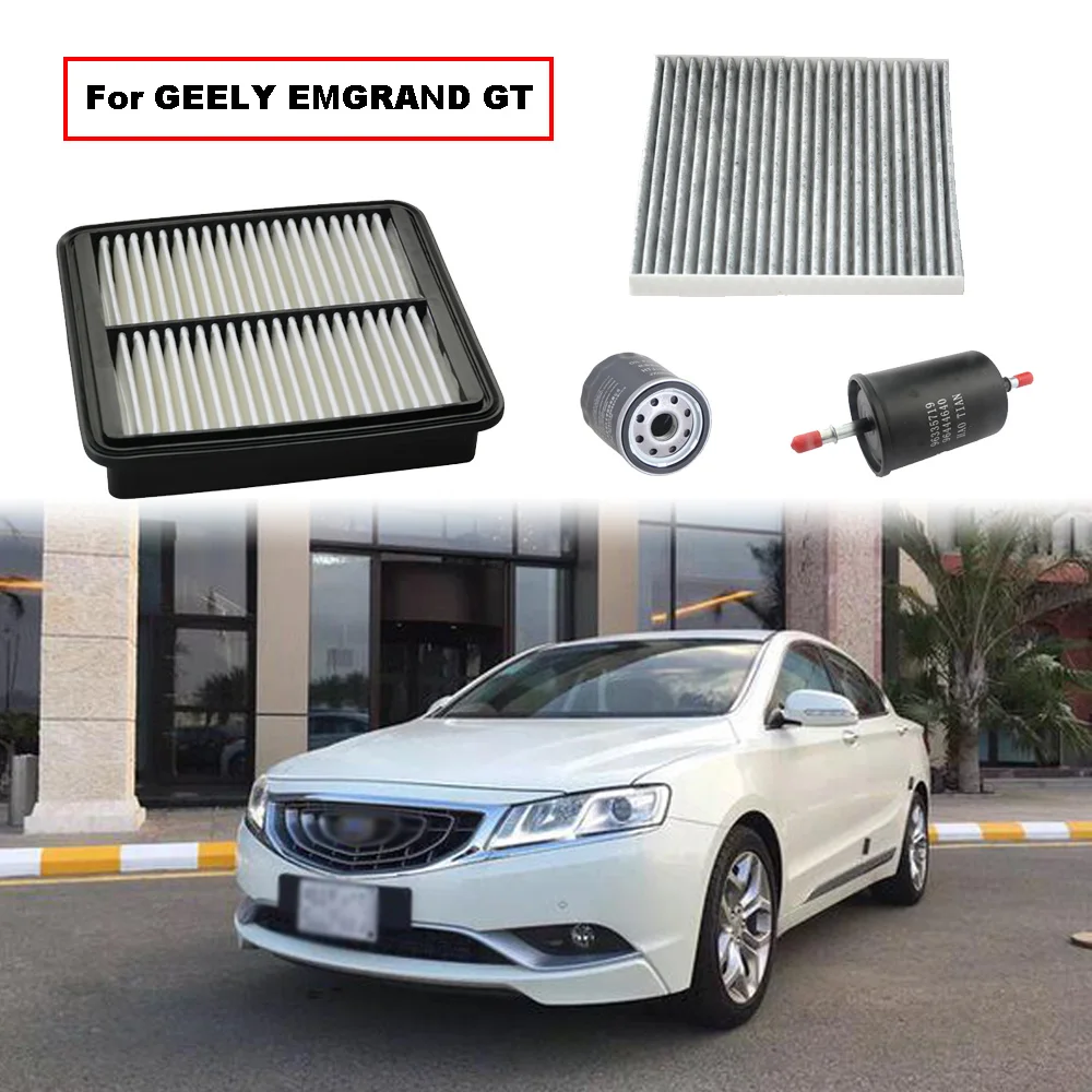 4pcs Filter Set For GEELY EMGRAND GT 2.4L 2015-2019 2017 BORUI JLD-4G24 Engine Oil Fuel Cabin Air Filter 2032003500 Accessories