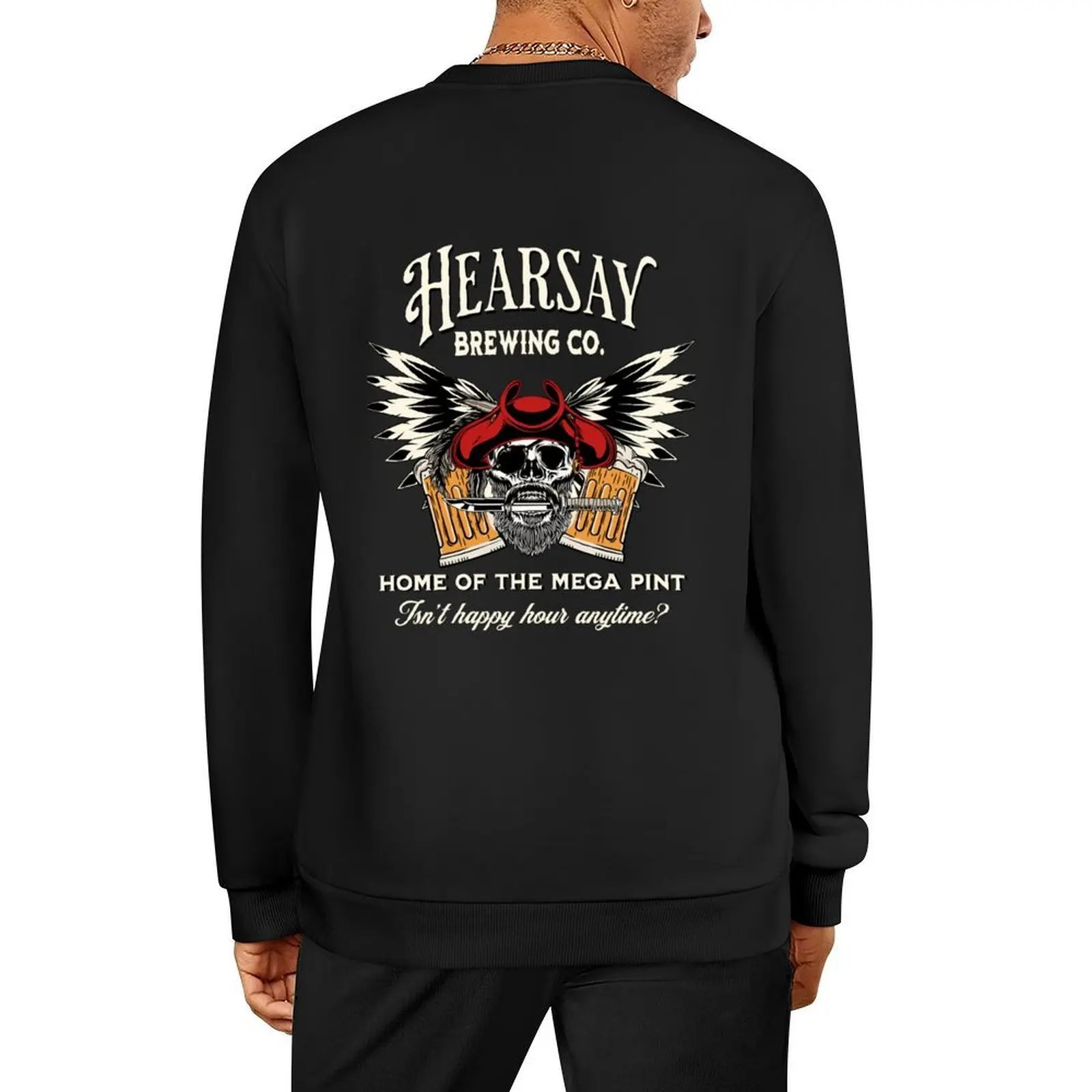 

Hearsay Brewing, Mega Pint, Mega Pint, Funny, Happy Hour Pullover men's sweat-shirt set winter clothes graphic sweatshirts