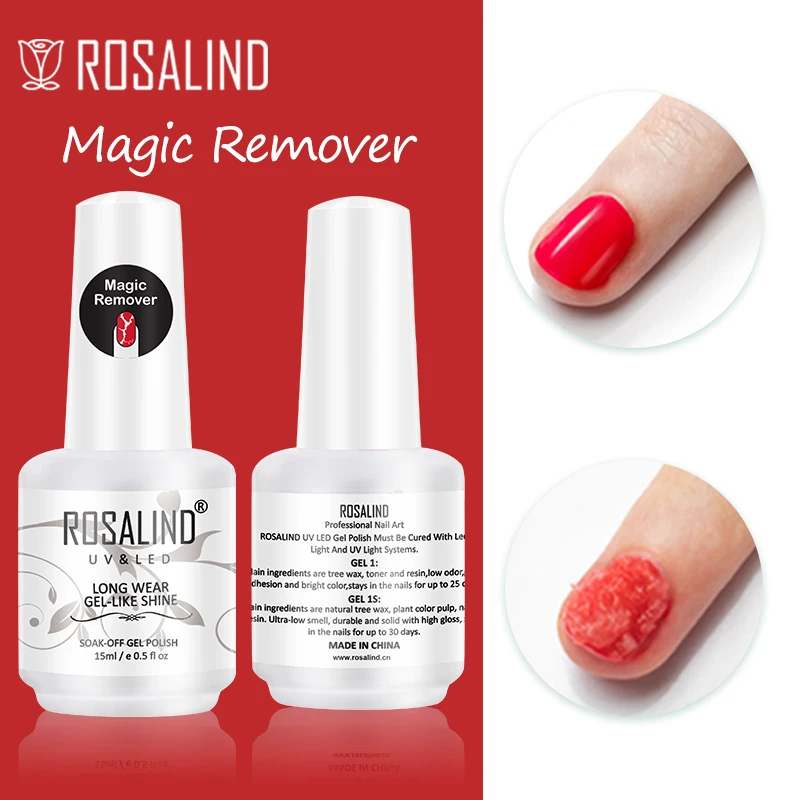 ROSALIND Magic Remover Nail Gel Polish Remover UV Gel Polish Base Top Coat Easy Fast Clean Remover Delete Matt Primer Acrylic