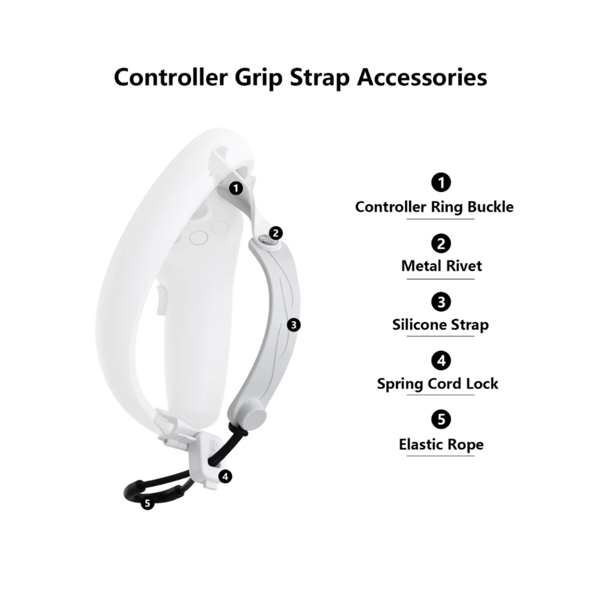 VR สายพานควบคุมหูฟังเกม Pico 4 VR ที่จับสำหรับแผ่นรองหน้าจอการรั่วไหลของแสงอุปกรณ์เสริม VR-สีเทาอ่อน