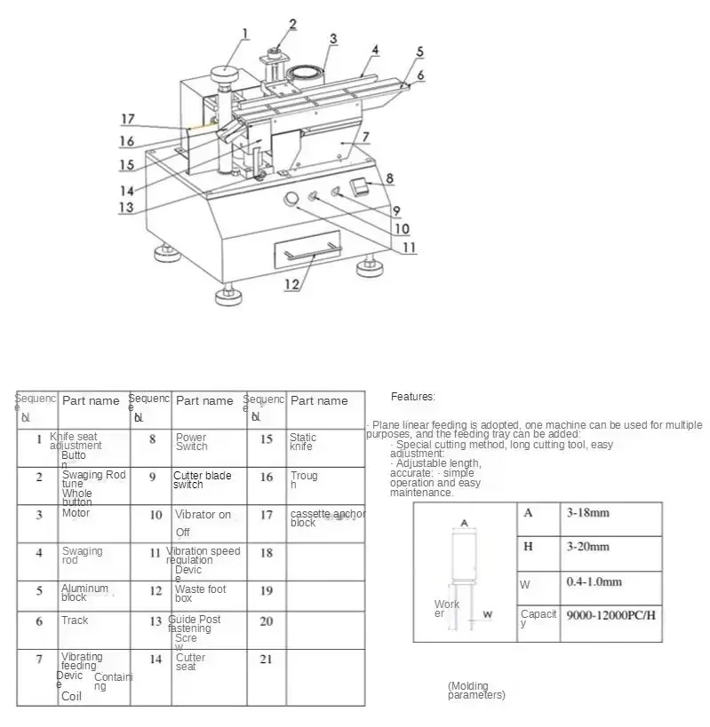 Radial lead capacitor cutting machine, HL-360 automatic capacitor tape, new