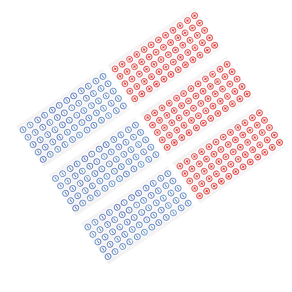 360pcs Polarity Stickers Labels High Visibility Self Adhesive 12Mm Round Positive Negative Identifier Electrical Systems