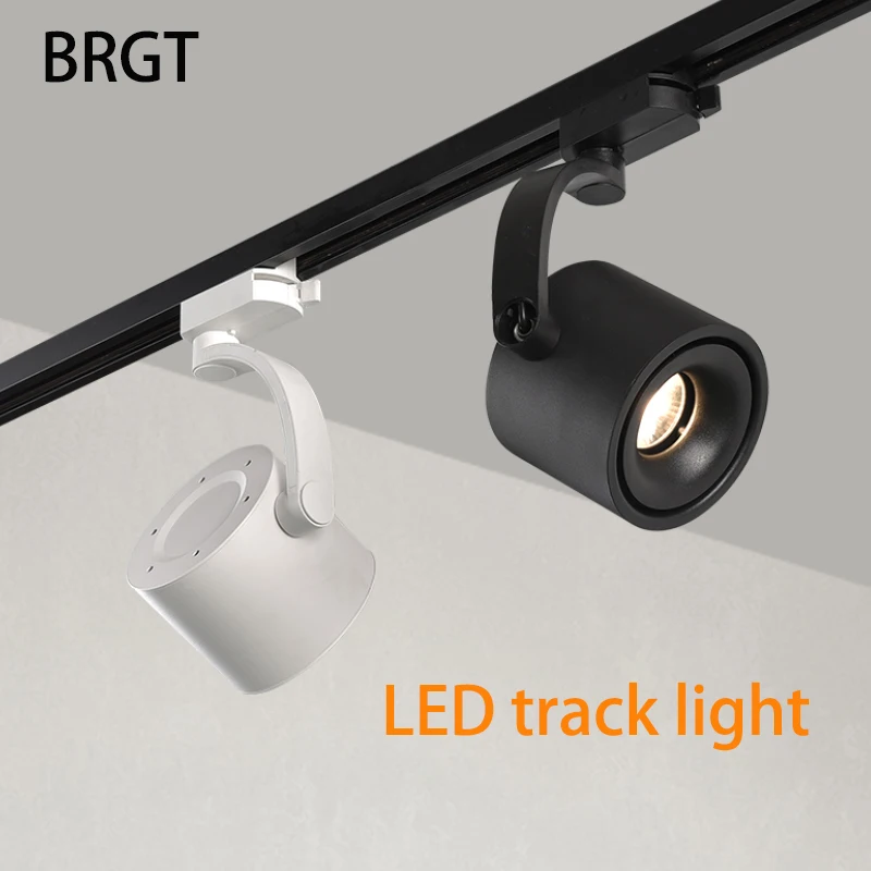 

BRGT LED Track Light 12W White Black Ceiling Spot Lights Aluminum Rail Wall Lamp Fixture For Home Living Room Indoor Lighting